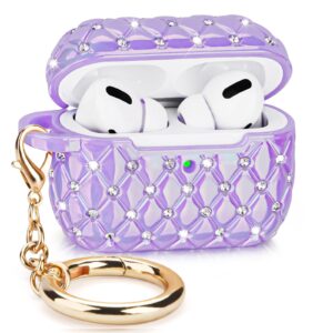 visoom airpods pro 2nd generation case - bling rhinestone hard protective case cover with lanyard for apple airpod gen pro 2
