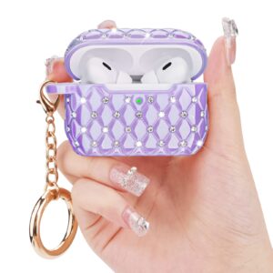 VISOOM Airpods Pro 2nd Generation Case - Bling Rhinestone Hard Protective Case Cover with Lanyard for Apple Airpod Gen Pro 2