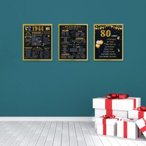 HOMANGA 51 Birthday Decorations for Men, 3 Pieces 51 Birthday Anniversary Posters, Back in 1973 Party Decoration Supplies, 51st Gifts for Men and Women Black Gold 8x10 Inch