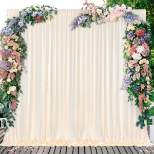 10x10ft ivory backdrop curtain for party wedding polyester fabric drapery photo curtains backdrop decor for baby shower party background