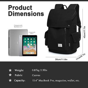 Wind Took Laptop Backpack for Women leisure Bookbag Travelbag Work College Charging Port Suits 15 Inch Computer Black Men
