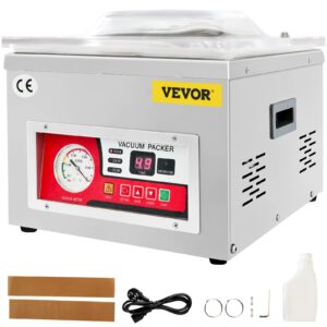 vevor chamber vacuum sealer, dz-260a 6.5 m³/h pump rate, excellent sealing effect with automatic control, 110v/60hz professional foods packaging machine used for fresh meats, fruit, and sauces