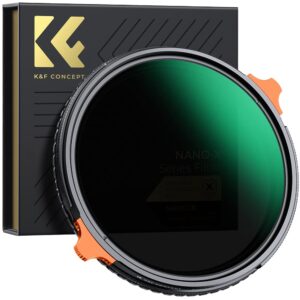 k&f concept 67mm nd4-64 (2-6 stops) nd lens filter variable & cpl polarizers filter 2-in-1, 28 multi-coated polarizing and neutral density camera lens filter (nano-x series)
