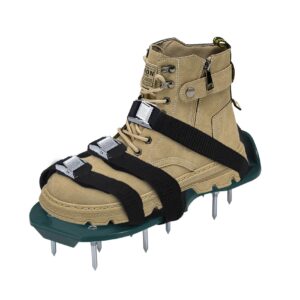 kailund lawn aerator shoes grass spike shoes for lawn aeration, soil aeration shoes grass aerating spike sandals with heavy duty buckle for aerating patio garden grass lawn - one size fits all