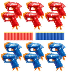 pandahero 12 small gun set for nerf party supplies and favors, for boys' birthday bulk nerf war party pack bundle, equipped with 12 mini pistol blaster and 40 foam darts - for kids, teens, adults