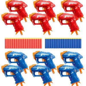 Pandahero 12 Small Gun Set for Nerf Party Supplies and Favors, for Boys' Birthday Bulk Nerf War Party Pack Bundle, Equipped with 12 Mini Pistol Blaster and 40 Foam Darts - for Kids, Teens, Adults