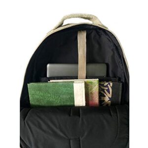 Ojas Yatra Large Hemp Backpack - Green & Red - Pure Natural Hemp Cotton Backpacks for Men & Women - Multi Pocket Organic Himalayan Hemp Bag packs for Laptop, Travel & Hiking - Bohemian/Hippie Bags