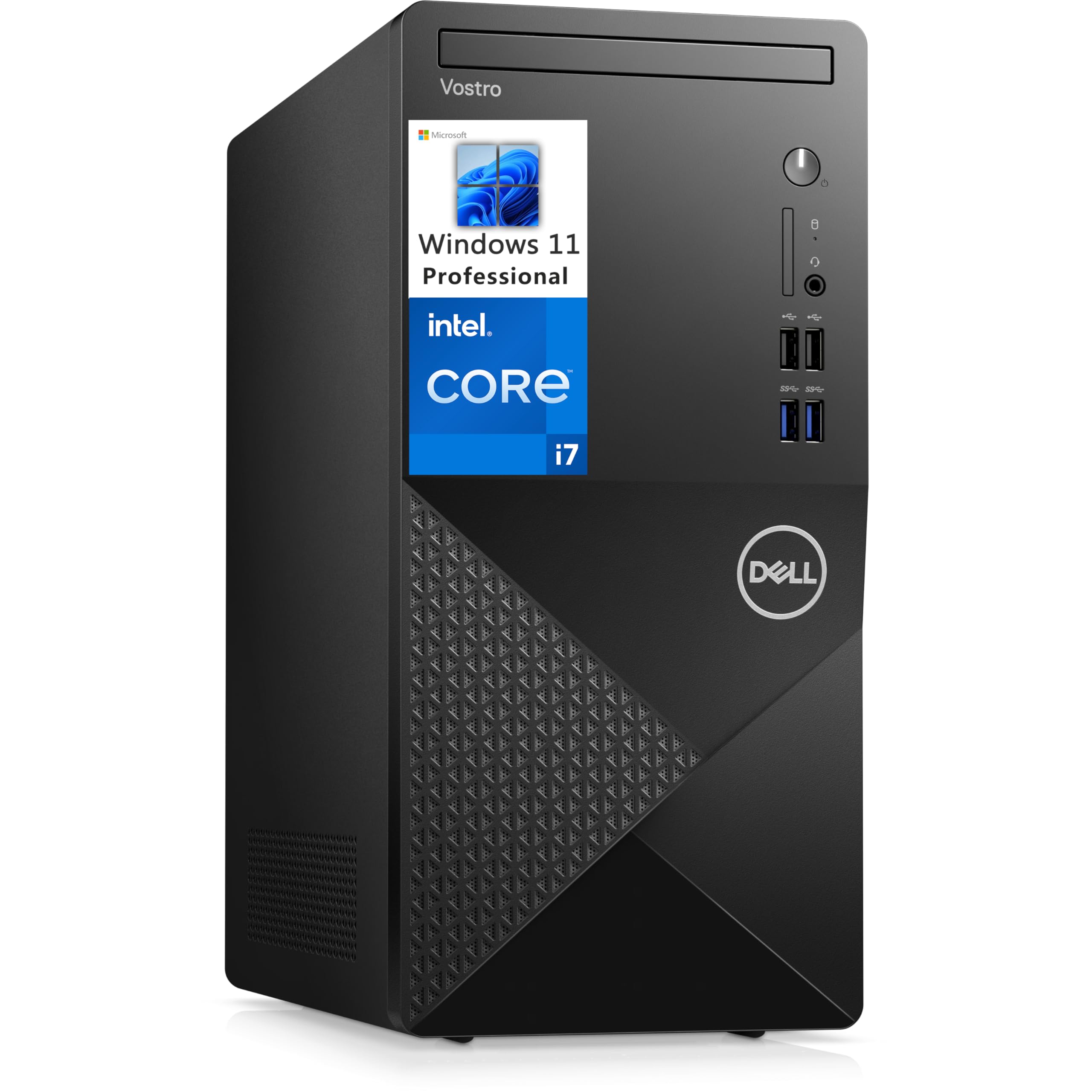 Dell Vostro 3910 Full Size Tower Business Desktop Computer, 12th Gen Intel 12-Core i7-12700, 16GB DDR4 RAM, 512GB PCIe SSD, WiFi, Bluetooth 5.0, Keyboard and Mouse, Windows 11 Pro, Black