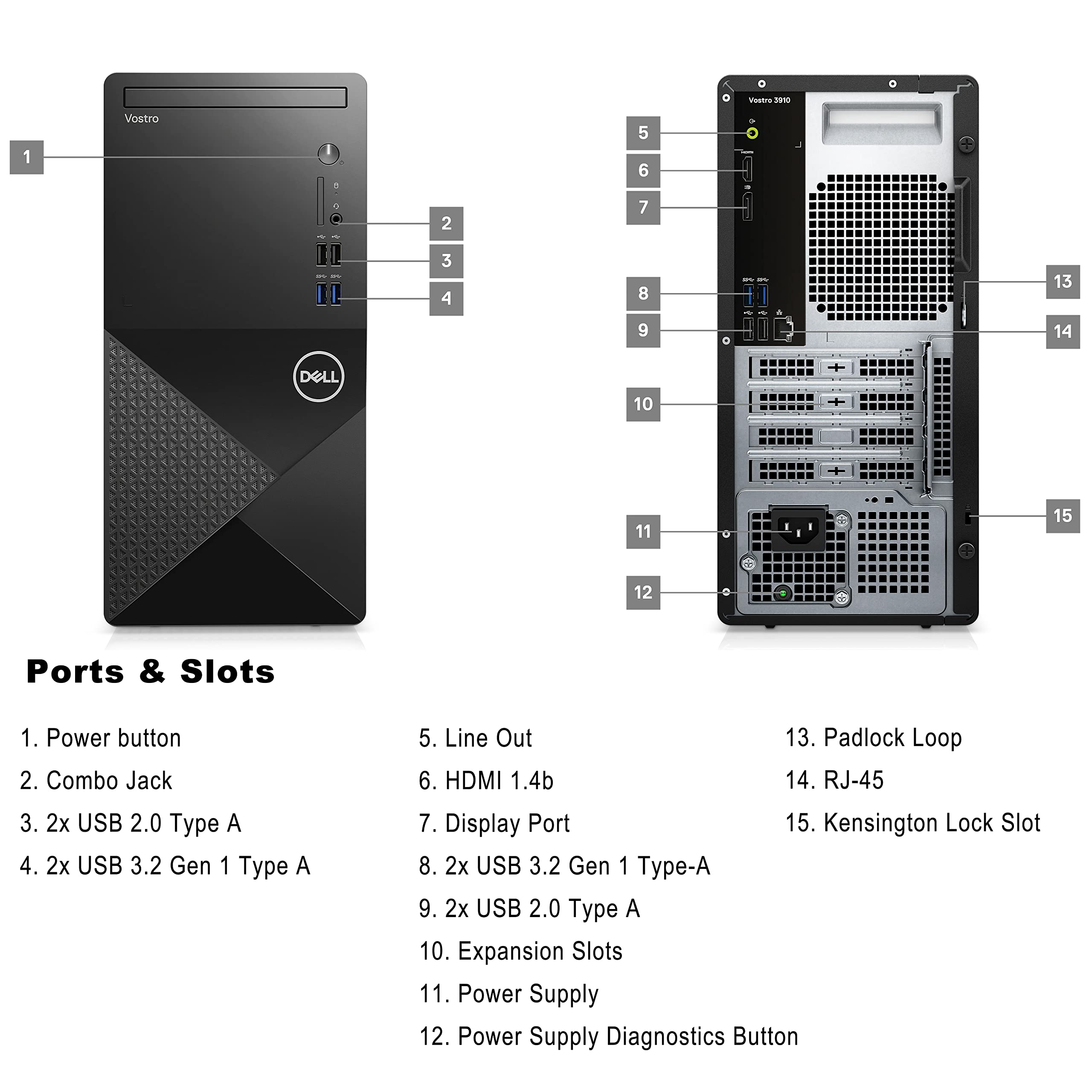 Dell Vostro 3910 Tower Business Desktop Computer, 12th Gen Intel 12-Core i7-12700 up to 4.9GHz, 64GB DDR4 RAM, 2TB PCIe SSD, WiFi, Bluetooth 5.0, Keyboard & Mouse, Wins 11 Pro, Black