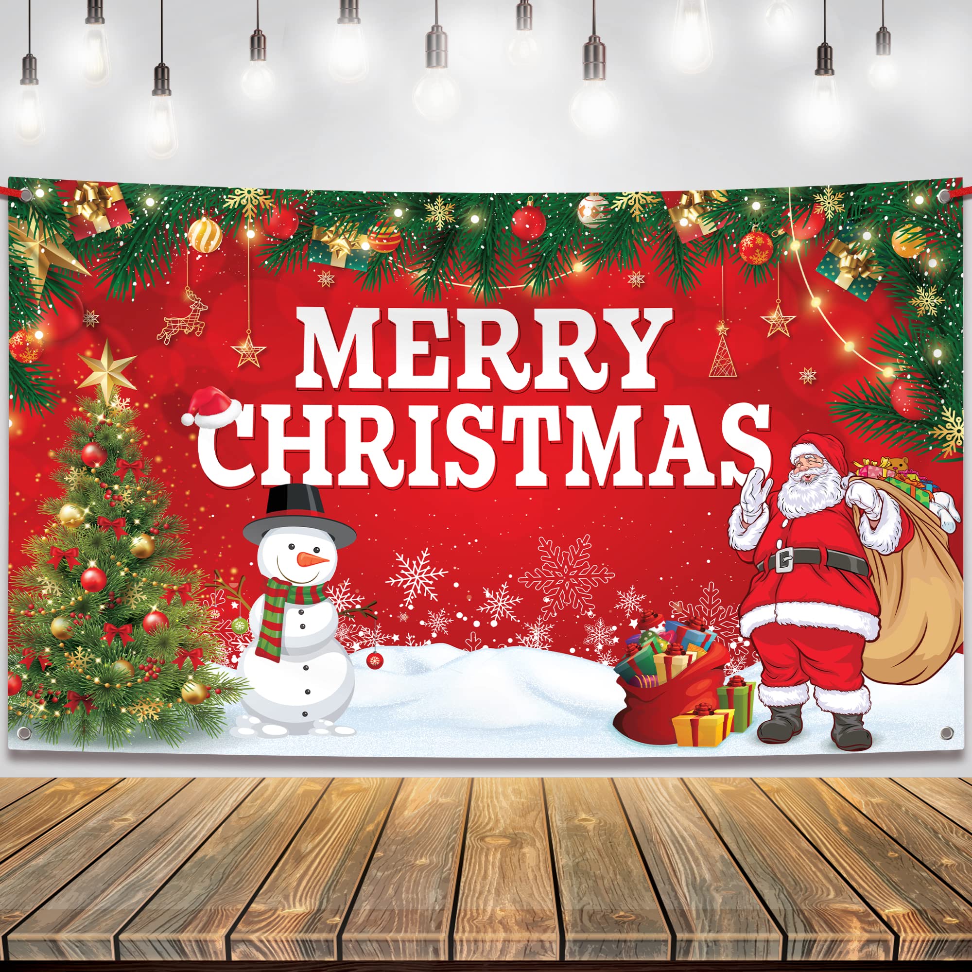 KatchOn, Christmas Banner for Christmas Decorations - XtraLarge, 72x44 Inch | Merry Christmas Backdrop for Christmas Party Decorations | Christmas Party Banner | Christmas Wall Banner for Photography