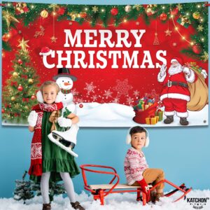 KatchOn, Christmas Banner for Christmas Decorations - XtraLarge, 72x44 Inch | Merry Christmas Backdrop for Christmas Party Decorations | Christmas Party Banner | Christmas Wall Banner for Photography