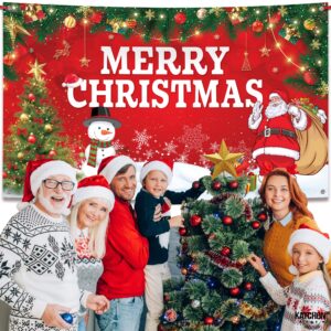 KatchOn, Christmas Banner for Christmas Decorations - XtraLarge, 72x44 Inch | Merry Christmas Backdrop for Christmas Party Decorations | Christmas Party Banner | Christmas Wall Banner for Photography