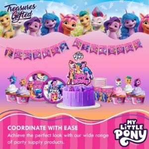 Treasures Gifted Officially Licensed My Little Pony Cupcake Toppers & Wrappers 24ct - My Little Pony Cake Decorations - My Little Pony Cake Toppers - My Little Pony Birthday Party Supplies