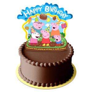 treasures gifted officially licensed peppa pig cake topper - peppa pig cake decorations - peppa pig dessert topper - peppa pig cake picks - peppa pig birthday party supplies