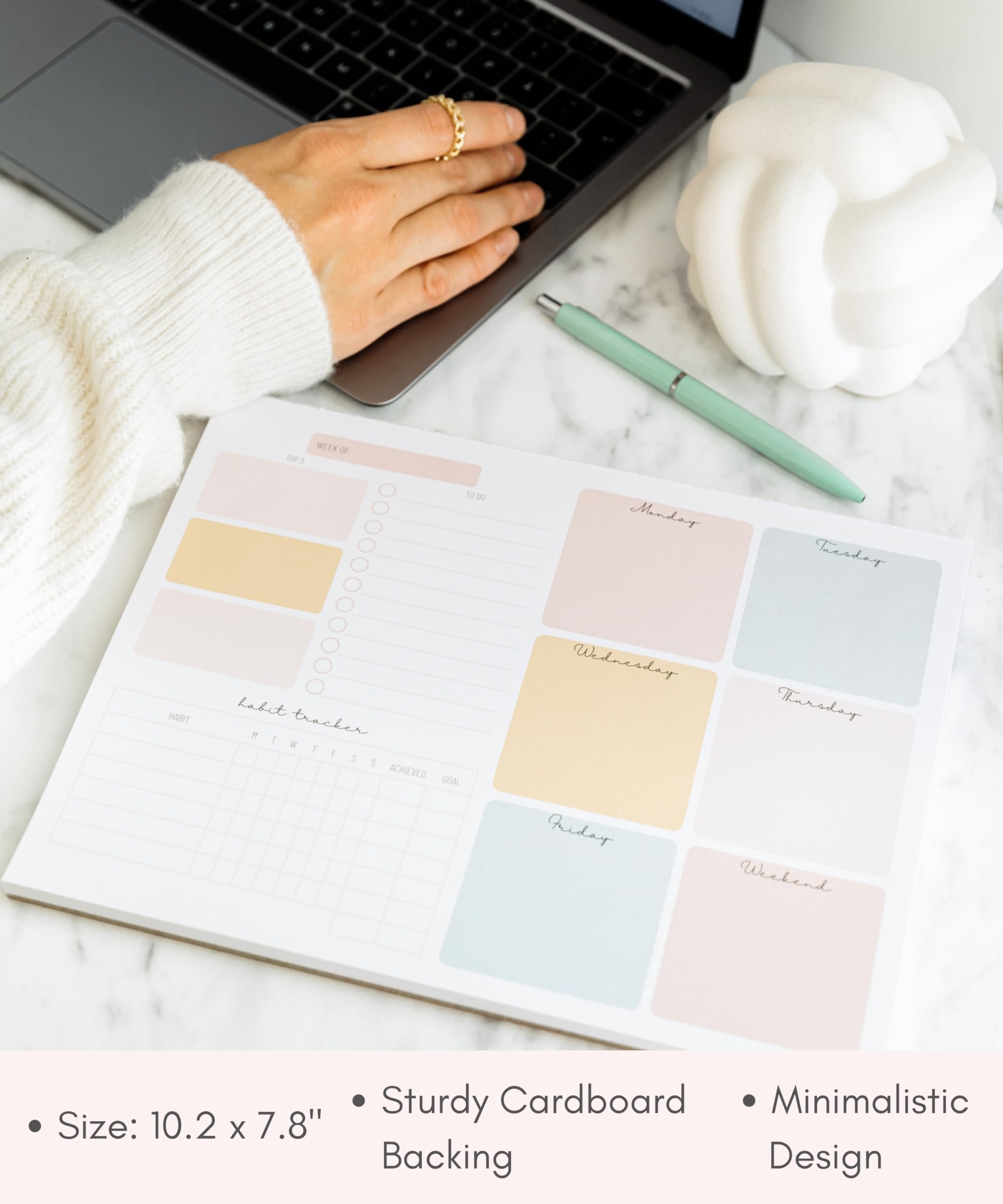 Weekly Planner Notepad Tear Off – 52 Undated Weekly Sheets Daily To Do List Notepad, Habit Tracker, Academic Planner Notebook, Daily Work Planner- Full Year Productivity Planner Weekly To Do List Pad