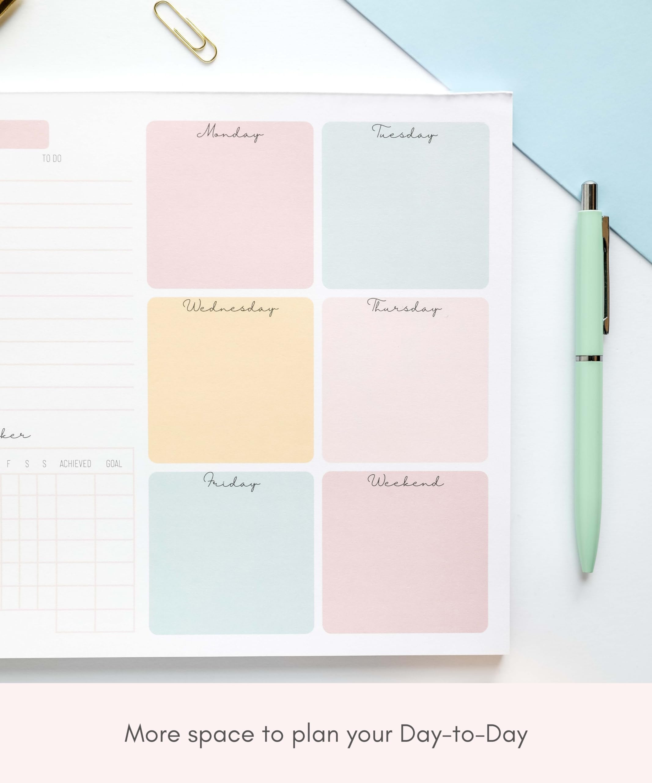 Weekly Planner Notepad Tear Off – 52 Undated Weekly Sheets Daily To Do List Notepad, Habit Tracker, Academic Planner Notebook, Daily Work Planner- Full Year Productivity Planner Weekly To Do List Pad