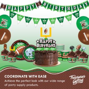 Treasures Gifted Happy Birthday Football Cake Topper - Football Party Decorations - Football Party Supplies - Football Birthday Party Decorations - Football Cake Decorations