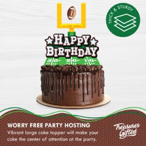 Treasures Gifted Happy Birthday Football Cake Topper - Football Party Decorations - Football Party Supplies - Football Birthday Party Decorations - Football Cake Decorations