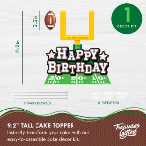 Treasures Gifted Happy Birthday Football Cake Topper - Football Party Decorations - Football Party Supplies - Football Birthday Party Decorations - Football Cake Decorations