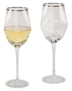 harley-davidson geometric wine glass set, etched h-d logos - set of two 18 oz.