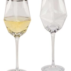 Harley-Davidson Geometric Wine Glass Set, Etched H-D Logos - Set of Two 18 oz.