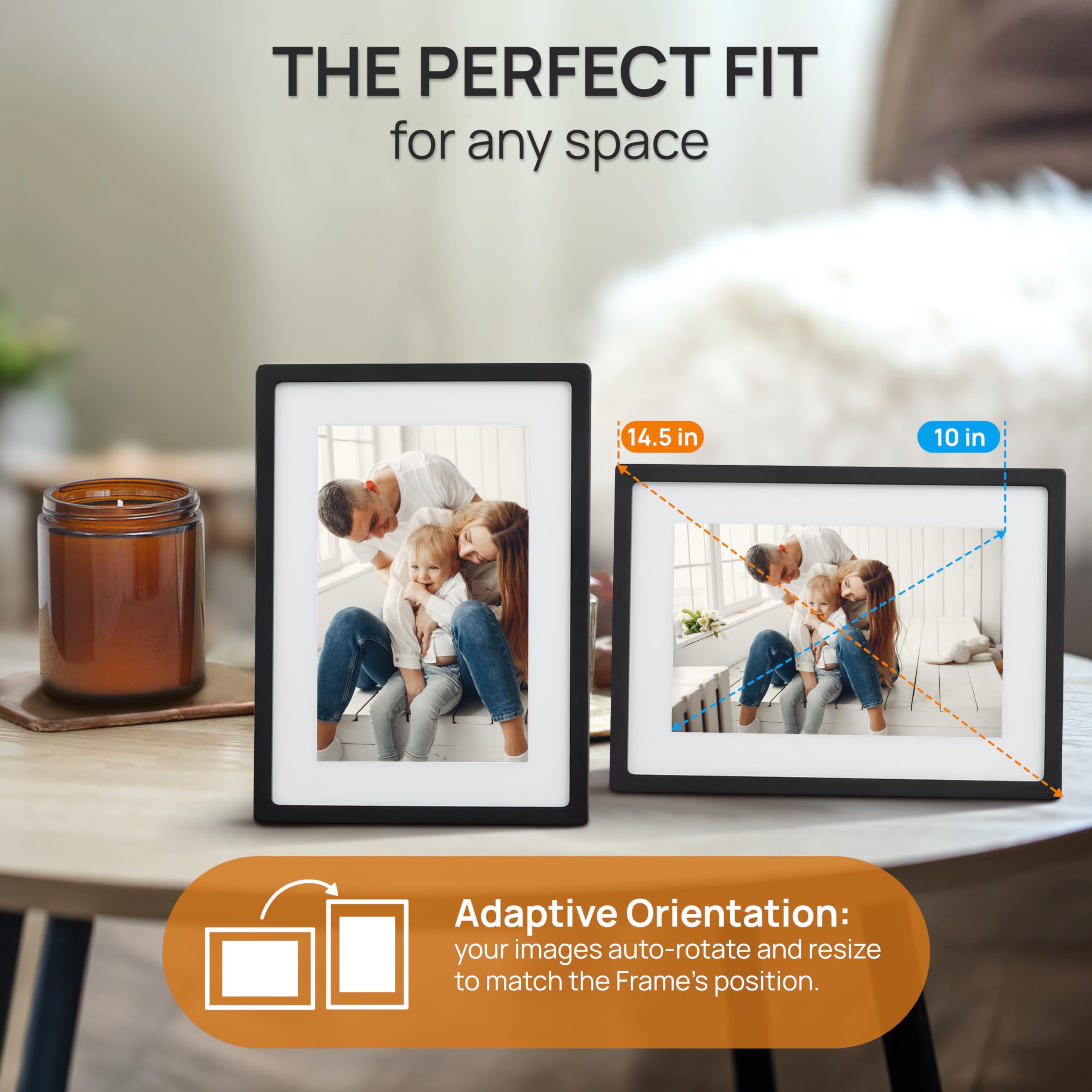 Skylight Digital Picture Frame 2 Pack: WiFi Enabled with Load from Phone Capability, Touch Screen Digital Photo Frame Display - Customizable Gift for Friends and Family - 10 Inch