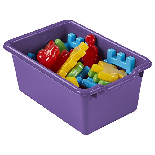 ECR4Kids Scoop Front Storage Bins, Multipurpose Organization, Purple, 10-Piece