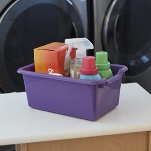 ECR4Kids Scoop Front Storage Bins, Multipurpose Organization, Purple, 10-Piece