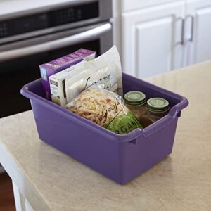 ECR4Kids Scoop Front Storage Bins, Multipurpose Organization, Purple, 10-Piece