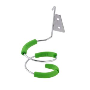 qtqgoitem green foam coated double metal coils wall mount hair dryer stand holder (model: 9b7 72f e3c 83c 85c)