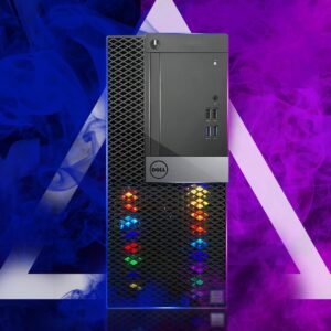 Dell Gaming PC RGB Gaming Computer Desktop, Intel Quad I5 up to 3.6GHz, GeForce GTX 1650 4G GDDR5, 16GB RAM, 128G SSD + 3TB, DVD, WiFi & Bluetooth, RGB Keyboard & Mouse, Win 10 Pro(Renewed)