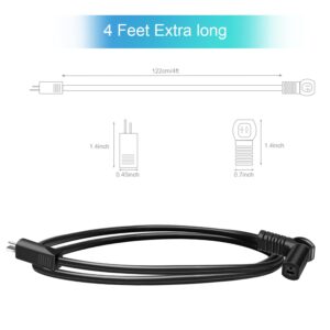 Sopito Extension Power Cord for Recliner, 4 Ft 2 Pin Lift Chair Replacement Cable for Most Recliner