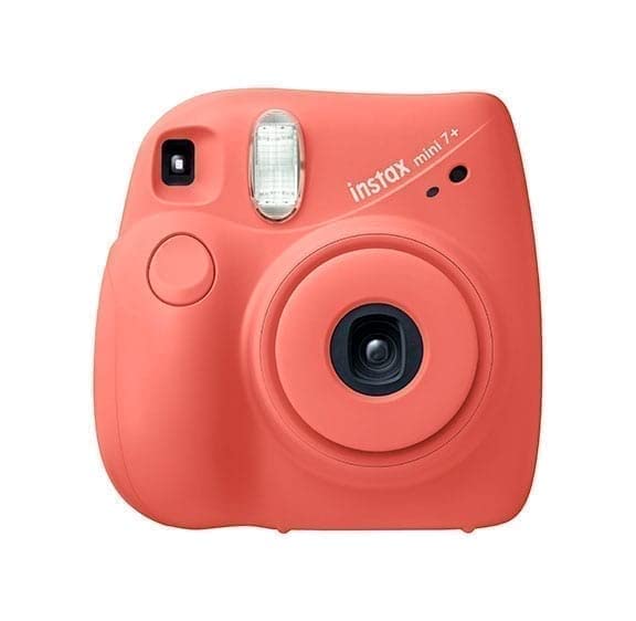 Fujifilm Instax Mini 7+ Instant Camera (Coral) Accessory Kit with Instax Mini Film, Instax Mini Instant Film Foil Pack & Pixel Cleaning Kit