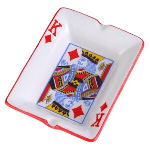 ashtray ceramic poker ashtrays cigarette ash tray for home office decoration outdoor ash tray for cigarettes cigar ashtray home ashtrays(red heart k)