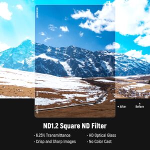 NEEWER ND1.2(4 Stops) Square ND Filter, 4"x5.65" Cinema Neutral Density Filter Compatible with Tilta Compatible with SmallRig Matte Box, Slim Multi Coated HD Optical Glass/6.25% Light Transmittance