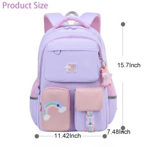 Unicorn Girls Backpack Cute Laptop Backpacks Casual Durable Lightweight Travel Bags Waterproof Bookbag For School (purple)