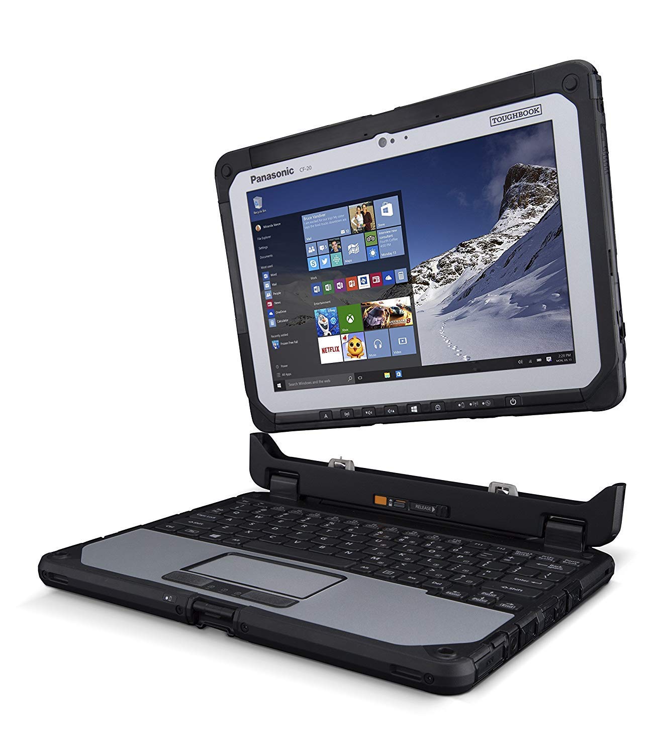 Panasonic Toughbook CF-20 MK2, Intel Core i5-7Y57, 10.1-inch Multi-Touch + DIGITIZER, 8GB, 512GB SSD, 4G LTE, 2D Barcode Reader, Bridge Battery, Keyboard with 2nd Battery, Win 10 Pro (Renewed)