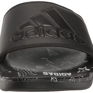 adidas Unisex Adilette Comfort Slide Sandal, Core Black/Core Black/White, 15 US Men