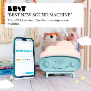 Happiest Baby SNOObie Smart White Noise Machine - Portable Baby Sound Machine with Night Light - 12 Soothing Sounds for Sleep Training, Teal