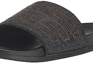 adidas Unisex Adilette Comfort Slide Sandal, Core Black/Preloved Yellow/Core Black, 5 US Men