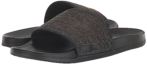 adidas Unisex Adilette Comfort Slide Sandal, Core Black/Preloved Yellow/Core Black, 5 US Men