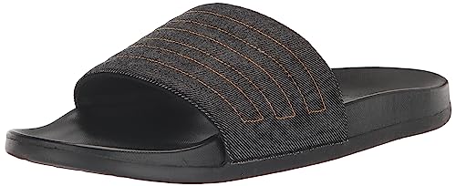 adidas Unisex Adilette Comfort Slide Sandal, Core Black/Preloved Yellow/Core Black, 15 US Men