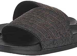 adidas Unisex Adilette Comfort Slide Sandal, Core Black/Preloved Yellow/Core Black, 15 US Men