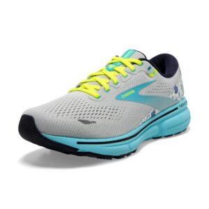 brooks women's ghost 15 neutral running shoe - oyster/bluefish/white - 8.5 medium