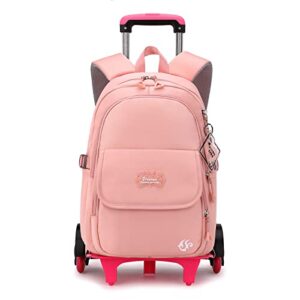 mfikaryi rolling backpack for girls rolling backpack for kids elementary students with wheel travel schoolbag