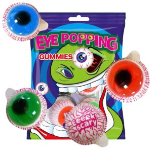 fusion select eye popping gummies - sweet eyeball candy for halloween, birthday, trick or treat, party individually wrapped jelly filled for kids, novelty gag gift (1)