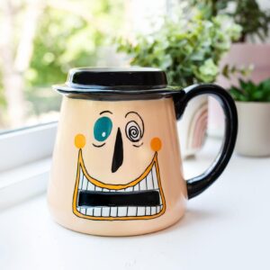 Disney The Nightmare Before Christmas Mayor Faces 3D Ceramic Mug | Large 20-Ounce Coffee Cup For Espresso, Tea