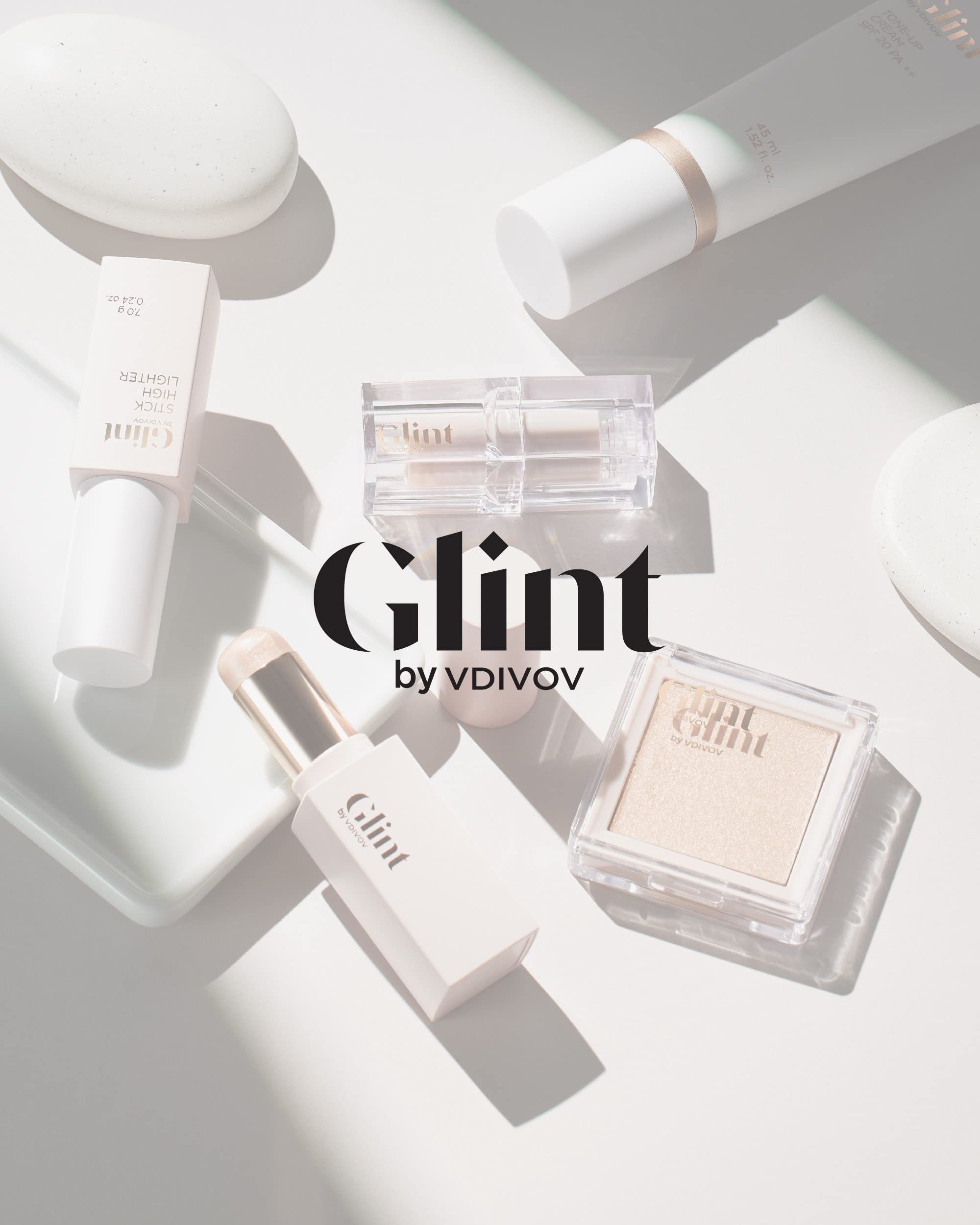 Glint Stick Highlighter (Dewy Moon, 0.3oz) - Multi-Use Illuminator Stick, Creamy & Blendable Color | Korean Skincare