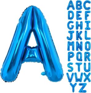 toniful 40 inch large blue letter a balloons giant alphabet letter balloons,foil mylar big balloons for birthday party anniversary new year graduation supplies decorations