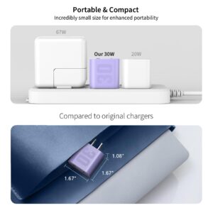 30W USB C GaN Charger for iPhone 15 Fast Charging, Dual Port Block Plug Power Adapter with Type C Cable 5ft USB C to USB C Cord for iPhone 15 Pro /15 Pro Max, iPad Pro 2022/2021, iPad 10th Gen